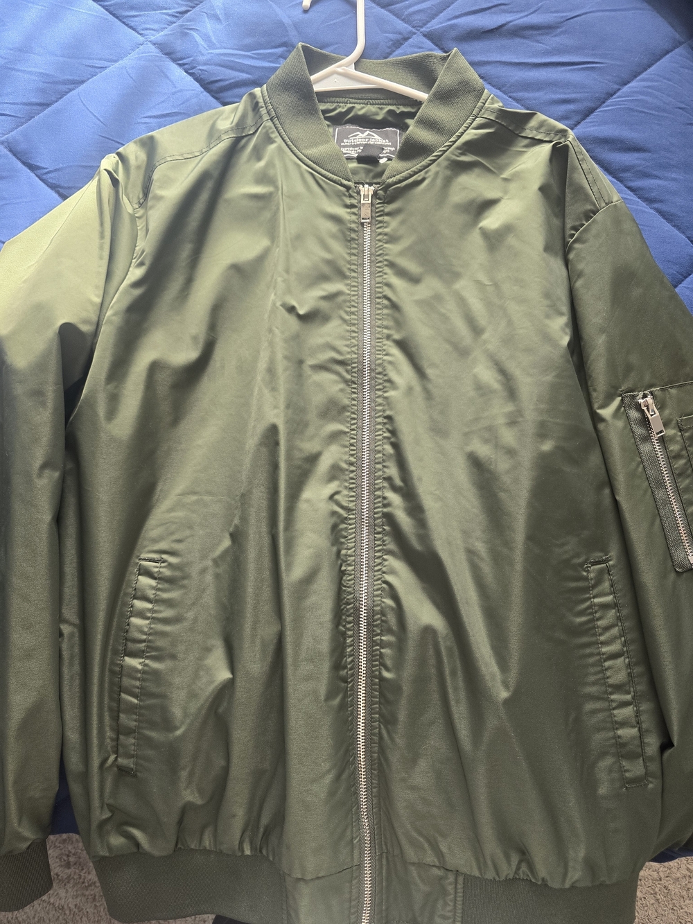 Olive Green Bomber Jacket - Men's Lightweight Flight Jacket